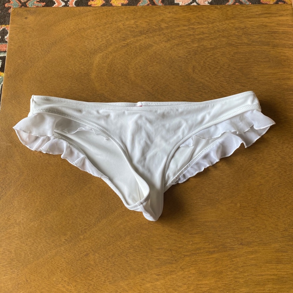 White Flouncy Ruffle Bikini Bottom *MOVING SALE*